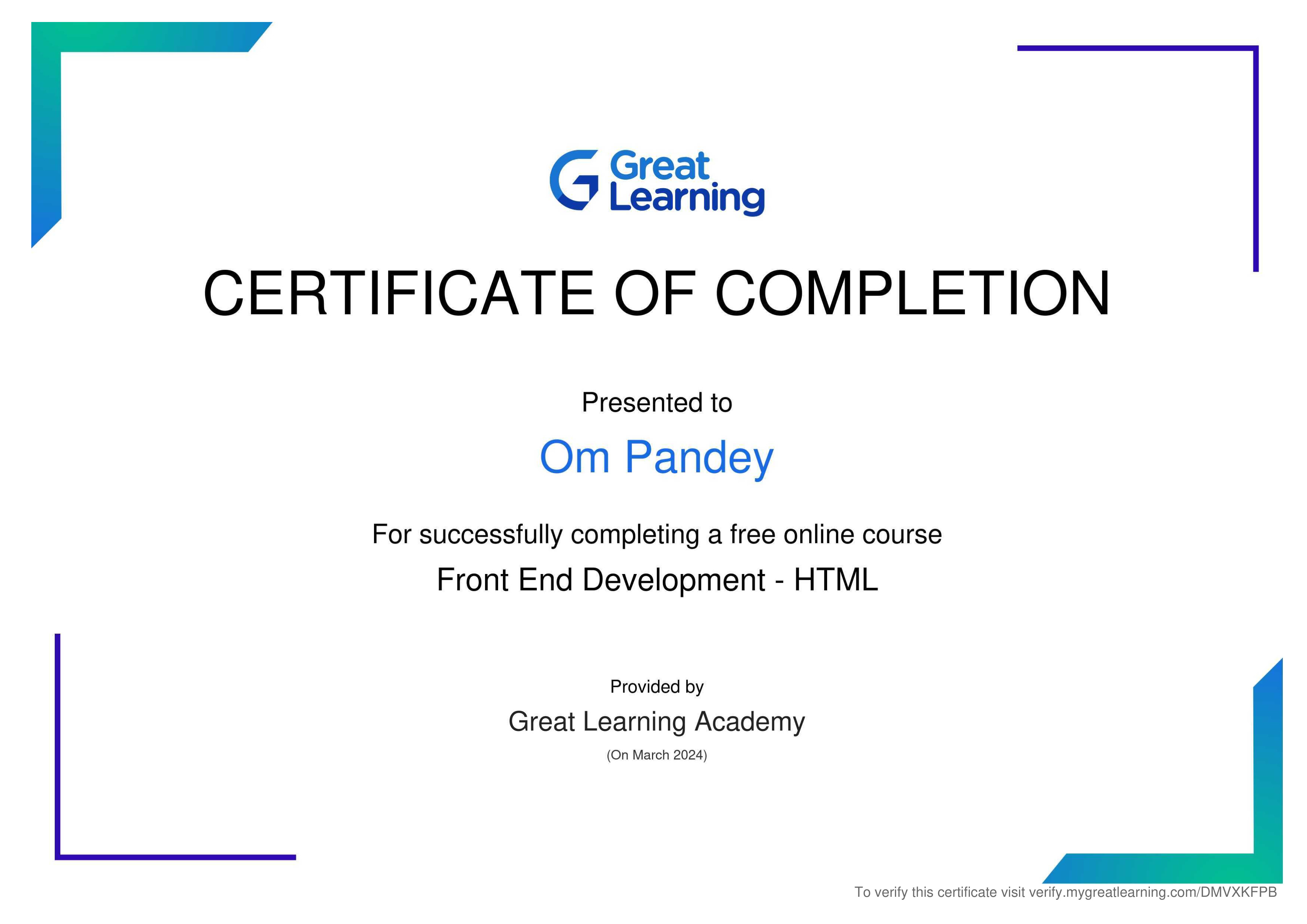 HTML Certification