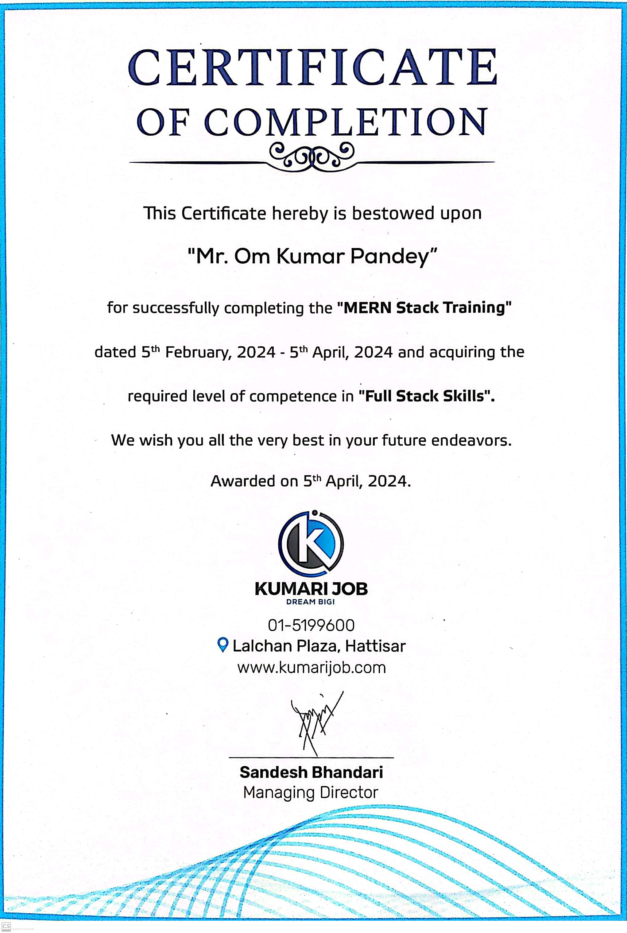 MERN Stack Certification